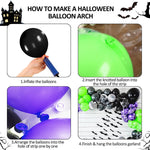 Halloween Balloon Garland, Halloween Balloon Arch Kit with Black Purple Halloween Balloons, Spider Halloween Foil Balloons, Happy Halloween Banner for Halloween Party Decorations
