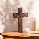 American Flag Hanging Cross for Home and Office, Wooden Cross, Wall Art Decor, Soldier Patriot, Engraved Gift