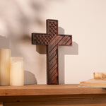 American Flag Hanging Cross for Home and Office, Wooden Cross, Wall Art Decor, Soldier Patriot, Engraved Gift