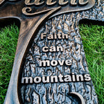 Beech solid wood carved faith wood cross decoration, spiritual wall sign, christian tabletop sign, inspirational minimalism