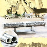 Birth Crtificate Cylinder Diploma Home Decor Baptism Gift Metal Crafts Decoration Retro Church Utensils Marriage Collection Box