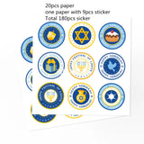 Church Utensils Jewish David Star Paster Mazah Bread Passover Bag Hanukkah Matzah Circular Menorah Sticker Envelope