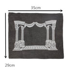 Church Utensils Judaica Linen Tefillin Bag For Tallit With House Desin Embroidery