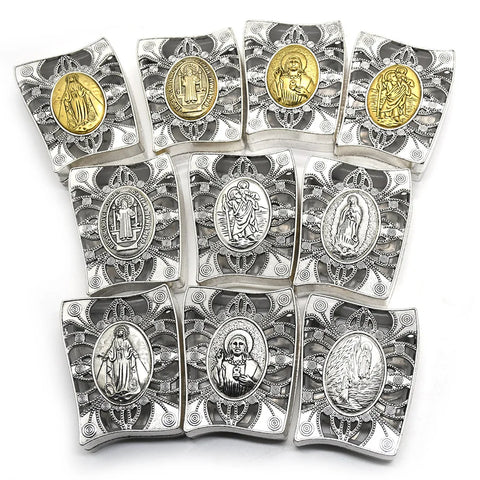 Church Utensils Rosary Gift Box Virgin Mary Zinc Leaky Catholic Necklace Jewelry Organizer Wrap Religious Jesus Christ Pattern
