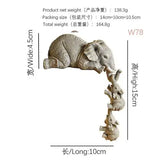 Cute Elephant Figures Haning Resin Crafts Home Decoration Three Piece Sets