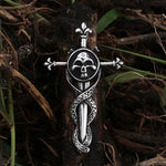 Punk Rock Cross Pendant Necklace For Men Cool Biker Jewelry