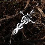 Punk Rock Cross Pendant Necklace For Men Cool Biker Jewelry