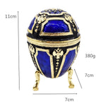 Easter Egg Enamel Painted Metal Home Decor Ishtar Catholic Church Utensils Orthodox Jewelry Box Rhinestones Trinket Craft Gift