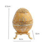 Easter Egg Enamel Painted Metal Home Decor Ishtar Catholic Church Utensils Orthodox Jewelry Box Rhinestones Trinket Craft Gift