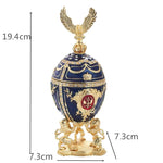 Easter Egg Enamel Painted Metal Home Decor Ishtar Catholic Church Utensils Orthodox Jewelry Box Rhinestones Trinket Craft Gift