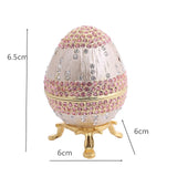 Easter Egg Enamel Painted Metal Home Decor Ishtar Catholic Church Utensils Orthodox Jewelry Box Rhinestones Trinket Craft Gift
