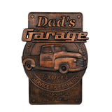 Father's Garage Logo Father's Day Wood Carving Gift Garage Icon Carving Ornament Wall Hanging Wooden Crafts