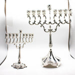 Hanukkah Menorah Candlestick Silver Color Israel Jewish Candle Holder