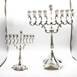 Hanukkah Menorah Candlestick Silver Color Israel Jewish Candle Holder