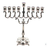 Hanukkah Menorah Candlestick Silver Color Israel Jewish Candle Holder