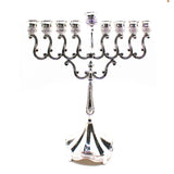 Hanukkah Menorah Candlestick Silver Color Israel Jewish Candle Holder