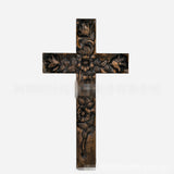 Holy Relic Rose Cross Wall Virgn Beech Wood Christ CarvingRelief Home Decoration Church Souvenirs