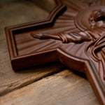 Jesus Christ Wooden Cross, Jesus Statue, Wall Decor, Catholic Cross, Solid Wood Carving, Catholic Religious Figure, Easter Gift