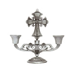 Jesus Cross Candle Holder Retro Religious Christ Metal Candlestick Ornament Home Decor Church Utensils