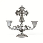 Jesus Cross Candle Holder Retro Religious Christ Metal Candlestick Ornament Home Decor Church Utensils