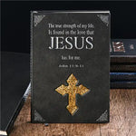 Jesus Cross Notebook Board Sticker Hardcover Catholic Gift Christian Religious Christmas Church Crucifix