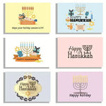 Jewish Happy Hanukkah Card Sets Gift Menorah Thank You Card 6pcs