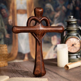 Love Wooden Cross Heart Shape Cross Christian Interior Wall Decor Wall Hanging Hand Carved Wooden Cross Christian Faith Heart