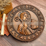 Mass Saint Benedict Beech Wood Carving Craft Church Catholic Deocration Prayer Disc Church Souvenirs Figures