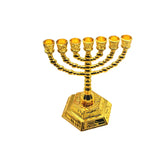 Menorah Candelabra Home Decoration Candle Holder Judaica Hanukkah 12 Tribes Gold Color Candlestick Alloy Religious Decor