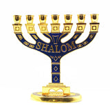 Menorah Candle Holder Judaica 7 Branch Candelabra Israel Shalom Religious 12 Tribes Jerusalem Temple Home Decoration