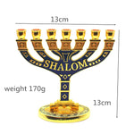 Menorah Candle Holder Judaica 7 Branch Candelabra Israel Shalom Religious 12 Tribes Jerusalem Temple Home Decoration