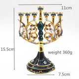 Menorah Candle Holder Resin Home Decoration Hanukkah David Star Jewish 9 Branch Candelabra Judaica Religious Decor