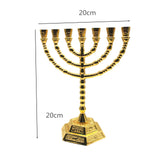 Menorah Home Decoration Judaica Candle Holders Alloy Gold/Silver Candlestick Hanukkah 12 Tribes Decor 7 Branch Candelabra