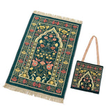 Muslim Worship Mat Prayer Blanket Travel Chenille Rug With Bag Islamic Eid Decoration Islam Carpet Portable