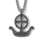 Original Design Stainless Steel Viking Ship Nordic Amulet Pendant Necklace