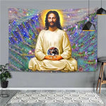 Religious Jesus Figure Tapestry Room Decor Christ Virgen Mary Tarot Wall Hanging Decoration Tapisserie Orthodox Priest Gift