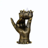 Religious Lotus Bergamot Candlestick Tabletop Decor Crafts Candel Holder Home Decoration Candlelabra Resin