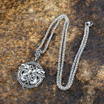 Stainless Steel Viking Jewelry Norse Myth Celtic Amulet Hollow Out Pendant Necklace