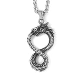 Stainless Steel Viking Jewelry Norse Mythology Giant Snake Jormungandr Amulet Necklace
