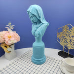 Virgin Mary Figures Creative Flocking Home Decoration Resin Crafts Church Utensils Christmas Gift Catholic Christian Decor