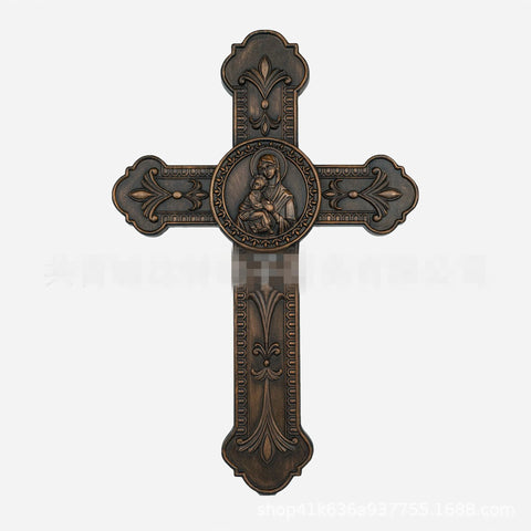Virgin With Child Beech Wooden Cross Wall Hangers Decoration Catholic Jesus Christ Christmas Church Souvenirs