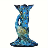 Peacock Shaped Sphere Stand, Resin Stand With 1.97inch K9 Ball, Globe Stand Crystal Ball Stand