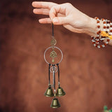 Witch bell doorknob hanging decorative wicker wind chime home decoration