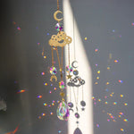 Crystal Wind Chime Star Moon Sun Light Catcher Prism Rainbow Maker Suncatcher Windbell Hanging Pendant Ornament Home Decoration