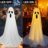 85CM Halloween Decor Light Strings Battery Front Porch Ghost Decorations Scary White Ghosts Stand Courtyard Halloween