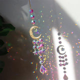 Crystal Wind Chime Star Moon Sun Light Catcher Prism Rainbow Maker Suncatcher Windbell Hanging Pendant Ornament Home Decoration