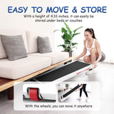 Walking Pad Treadmill under Desk, White 2.25HP Portable Mini Treadmill W/ Remote Control