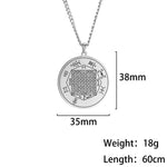 Dawapara Religious Solomon Necklace Magic Square Talisman Pendants Protection Wealth Amulet Stainless Steel Jewelry