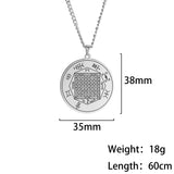 Dawapara Religious Solomon Necklace Magic Square Talisman Pendants Protection Wealth Amulet Stainless Steel Jewelry