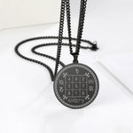 Dawapara Religious Solomon Necklace Magic Square Talisman Pendants Protection Wealth Amulet Stainless Steel Jewelry